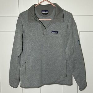 Patagonia Better Sweater 1/4 Zip Fleece Pullover -Women's Gray MEDIUM (Logo)